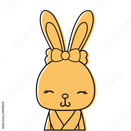 color adorable and shy rabbit female wild animal