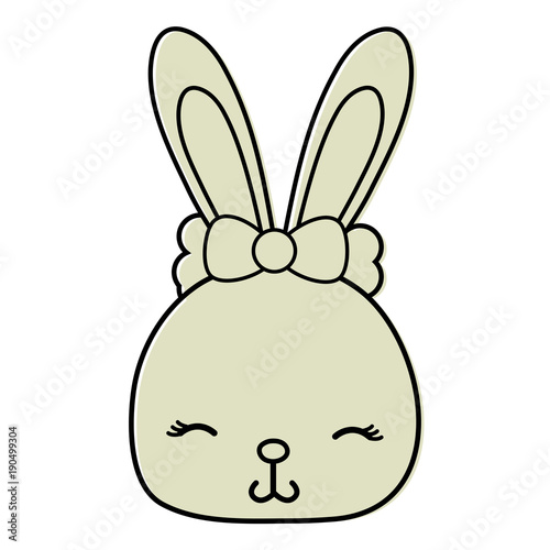 color shy rabbit head female wild animal