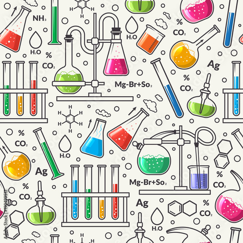Science seamless pattern
