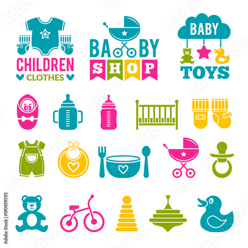 set of children icons photo