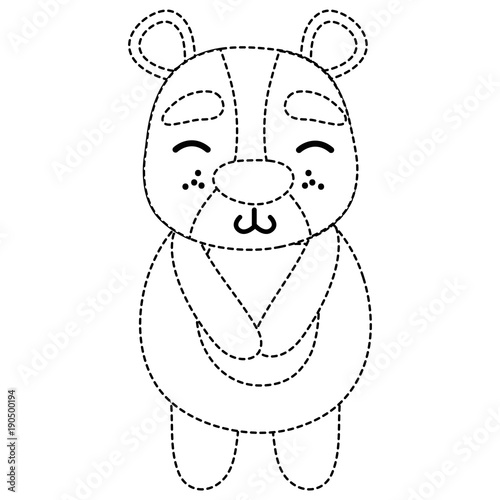 dotted shape cute and shy bear wild animal