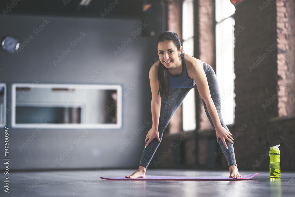 Sport girl doing yoga