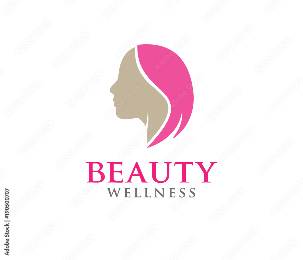 vector logo design illustration for beauty women wellness, beauty salon, yoga class, cosmetic makeup