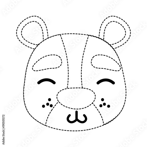 dotted shape shy bear head wild animal