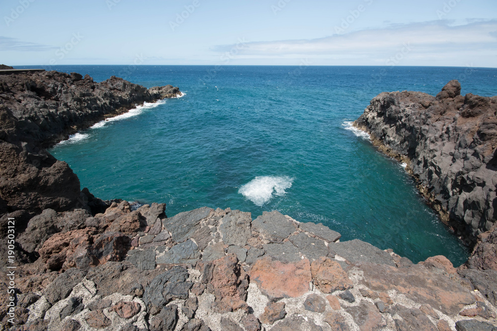 Los hervoderos, the famous volcanic cliffs in lanzarote, Canary islands, Spain.
