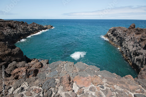 Los hervoderos, the famous volcanic cliffs in lanzarote, Canary islands, Spain. © silvia