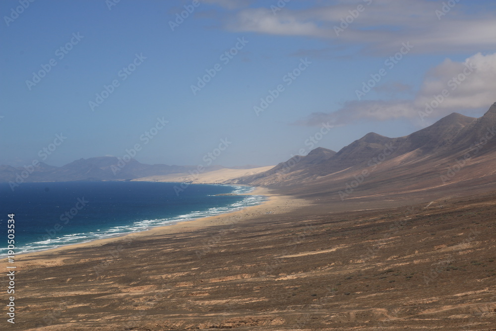Cofete beach landscape, Fuerteventura, Canary Islands, Spain.