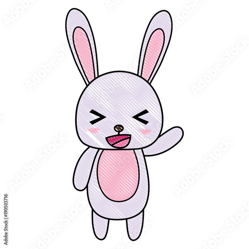 grated cute and cheerful rabbit wild animal