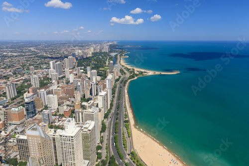 Chicago, lake shore drive, lake michigan, North Avenue Beach, aerial view, © UbjsP