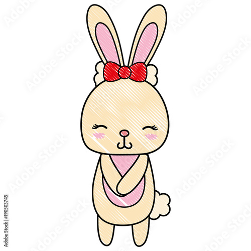 grated cute and shy rabbit female wild animal