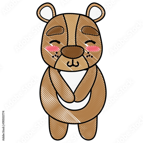 grated cute and shy bear wild animal