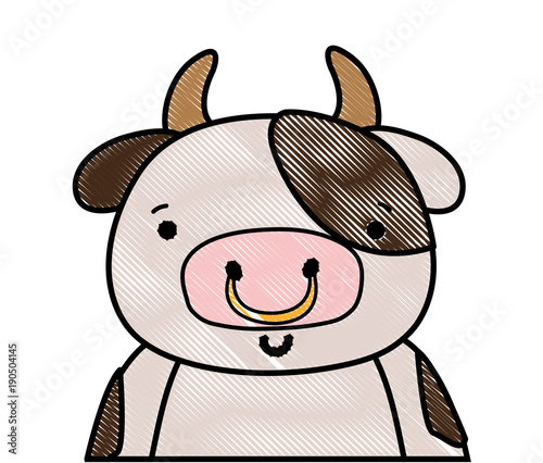 grated adorable and happy cow wild animal
