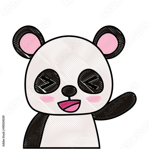 grated adorable and cheerful panda wild animal