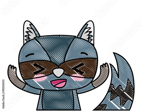 grated adorable and glad raccoon wild animal
