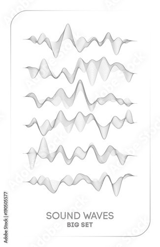 Sound wave vector . Vector music voice vibration, song waveform digital spectrum, audio pulse and waveform frequency equalizer.
