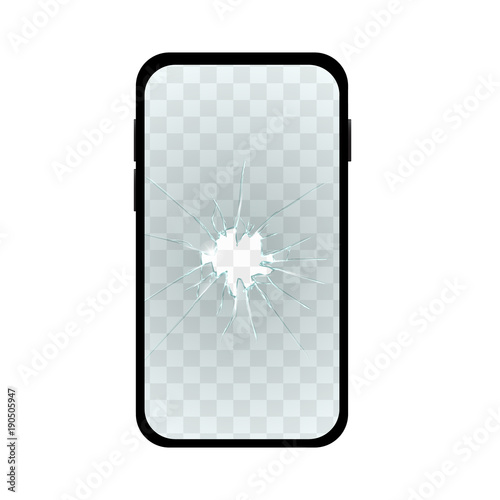 Realistic Broken Screen Simple Phone