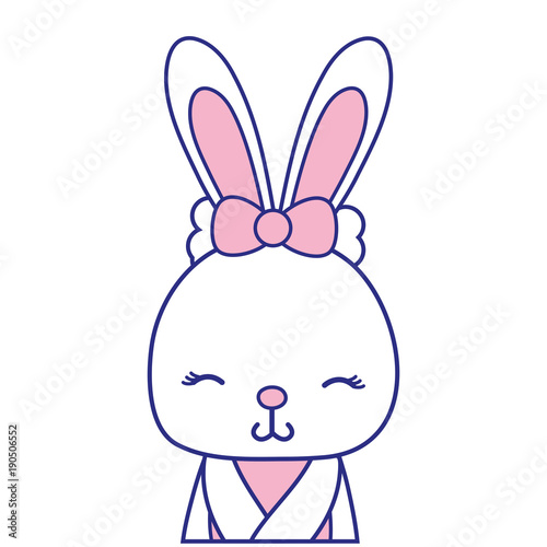 full color adorable and shy rabbit female wild animal