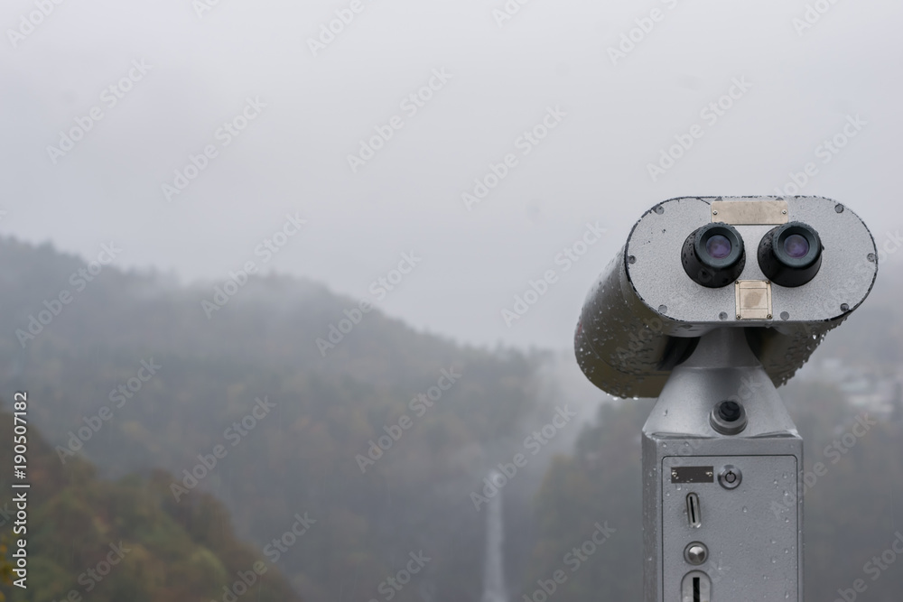 Public Binoculars Machine with the fog in Autumn at Akechidaira Ropeway , Nikko in Japan Stock Photo | Adobe Stock