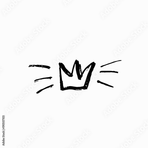 Crown shirt print hand drawn feminist. graphic design element. Simple princess vector. Protest against patriarchy sexism misogyny female