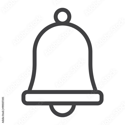 Easter bell line icon, easter and holiday, jingle sign vector graphics, a linear pattern on a white background, eps 10.