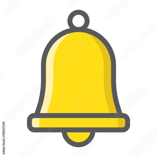 Easter bell filled outline icon, easter and holiday, jingle sign vector graphics, a colorful line pattern on a white background, eps 10.