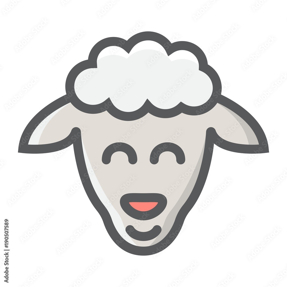 Sheep filled outline icon, easter and holiday, lamb sign vector graphics, a colorful line pattern on a white background, eps 10. Sheep filled outline icon, easter and holiday, lamb sign vector graphics, a colorful line pattern on a white background, eps 10.
