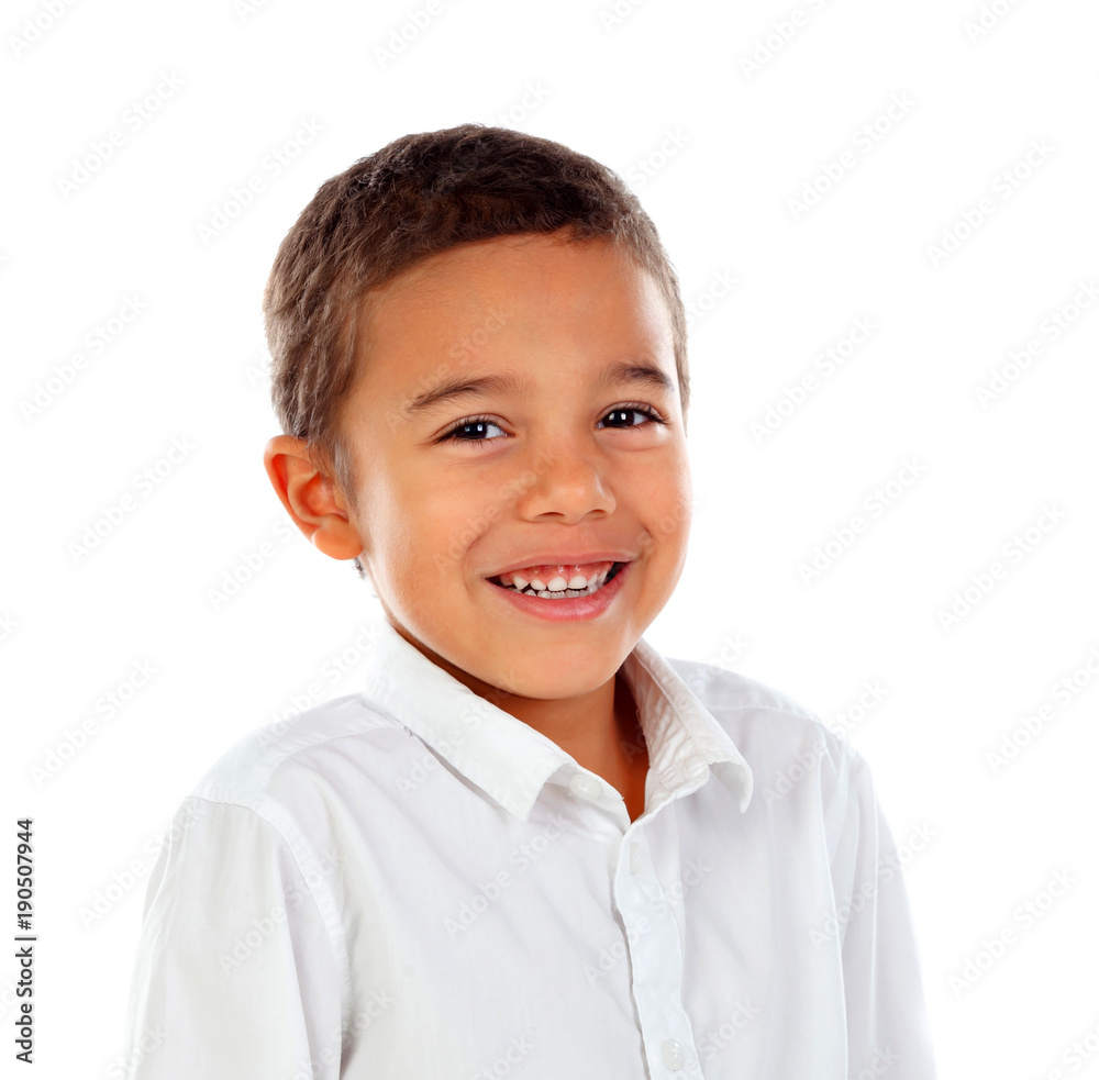 Funny small child with dark hair and black eye Funny small child with dark hair and black eye