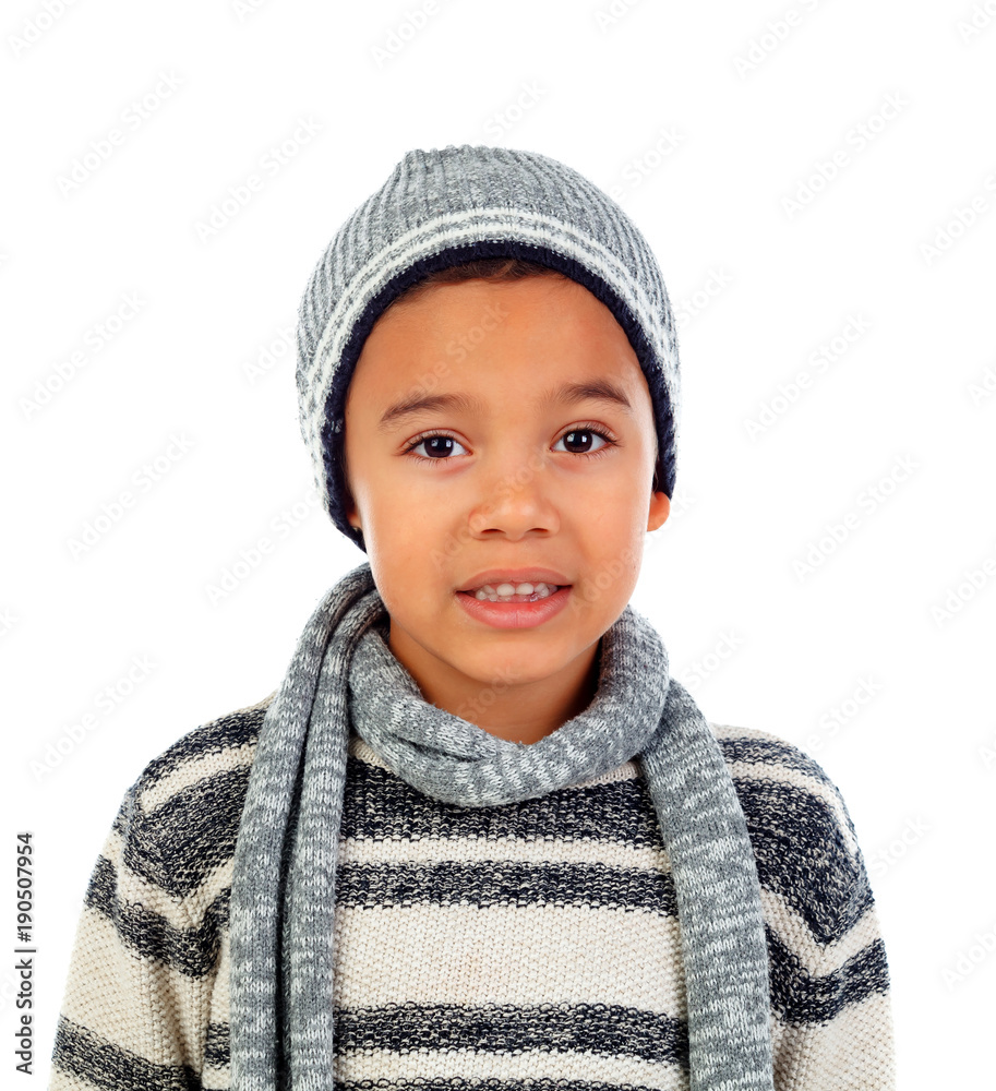 Beautiful child with wool scarf Beautiful child with wool scarf