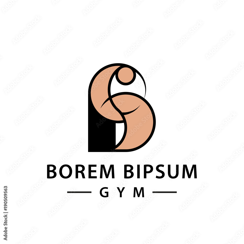 Strong hand with muscles abstract icon. Bodybuilder's Hand in the letter B, logo template for the business card, branding and corporate identity. Strong hand with muscles abstract icon. Bodybuilder's Hand in the letter B, logo template for the business card, branding and corporate identity.