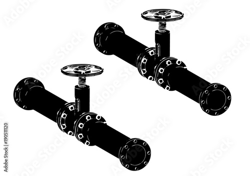 black pipeline on white