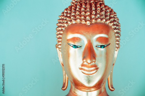 Canvas Print buddha face with empty wall for editing text behind