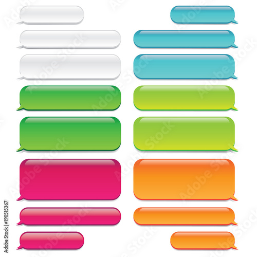 Photography Chat Message Bubbles w Glass-like appearance - SMS conversation