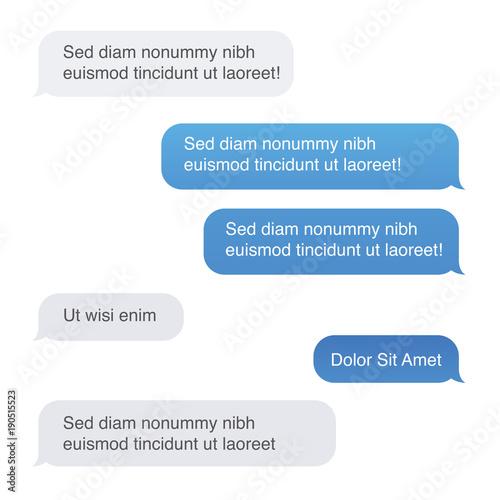 Chat Message Bubbles w Glass-like appearance - SMS conversation