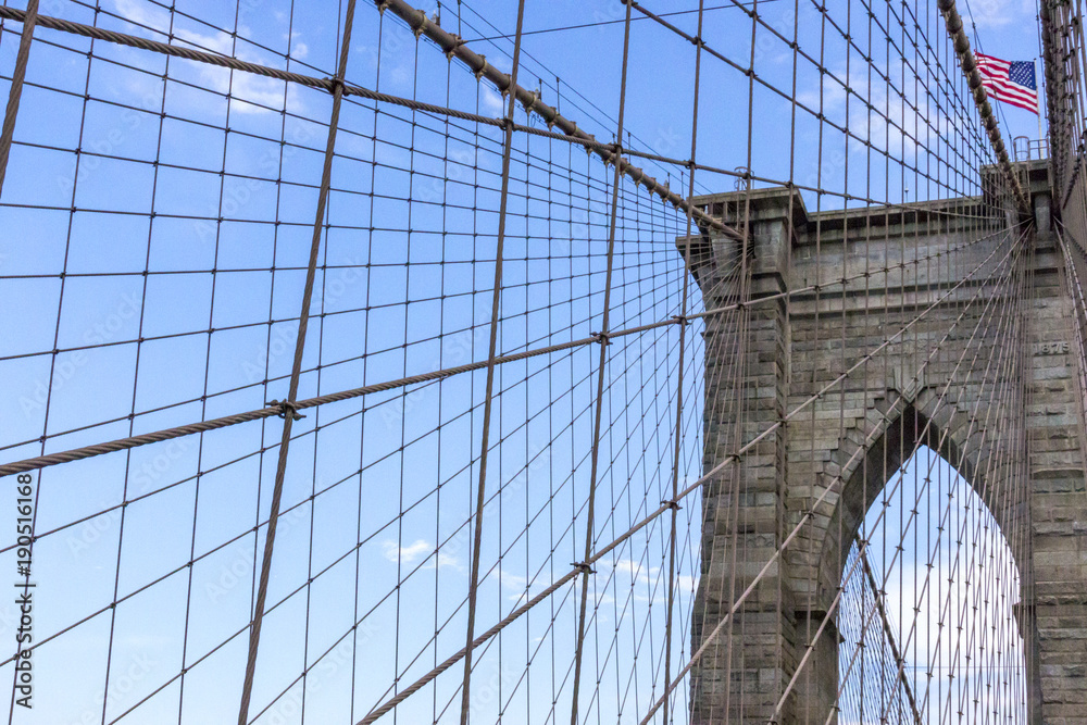 Fototapeta premium brooklyn bridge with world trade center in New York