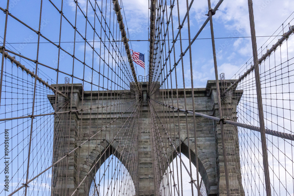 Fototapeta premium brooklyn bridge with world trade center in New York