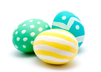 Perfect colorful handmade easter eggs isolated