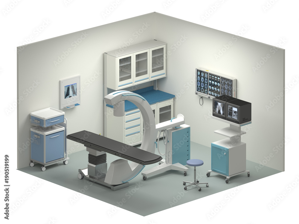 Fototapeta premium X-ray scanner room isometric