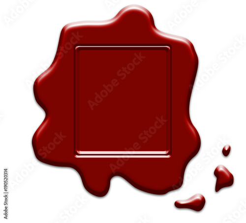 Wax seal stamp on white