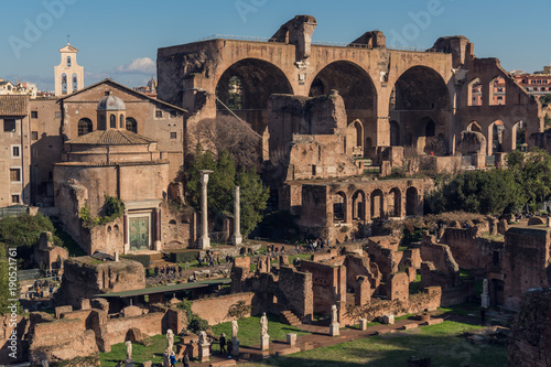 Ruins of ancient Rome at sunny day