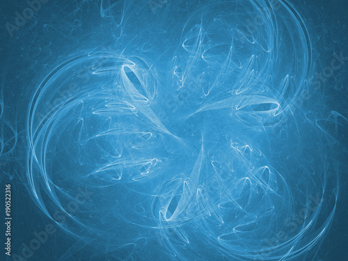 Blue color toned monochrome abstract fractal illustration.