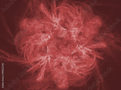 Red color toned monochrome abstract fractal illustration.