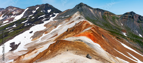 Mountain landscape at Paramushir Island, Russia. Karpinsky Group. photo
