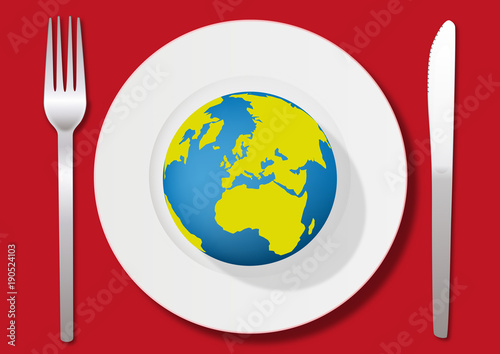 terre - assiette - environnement - énergie - concept - globe - planète - écologie - consommation