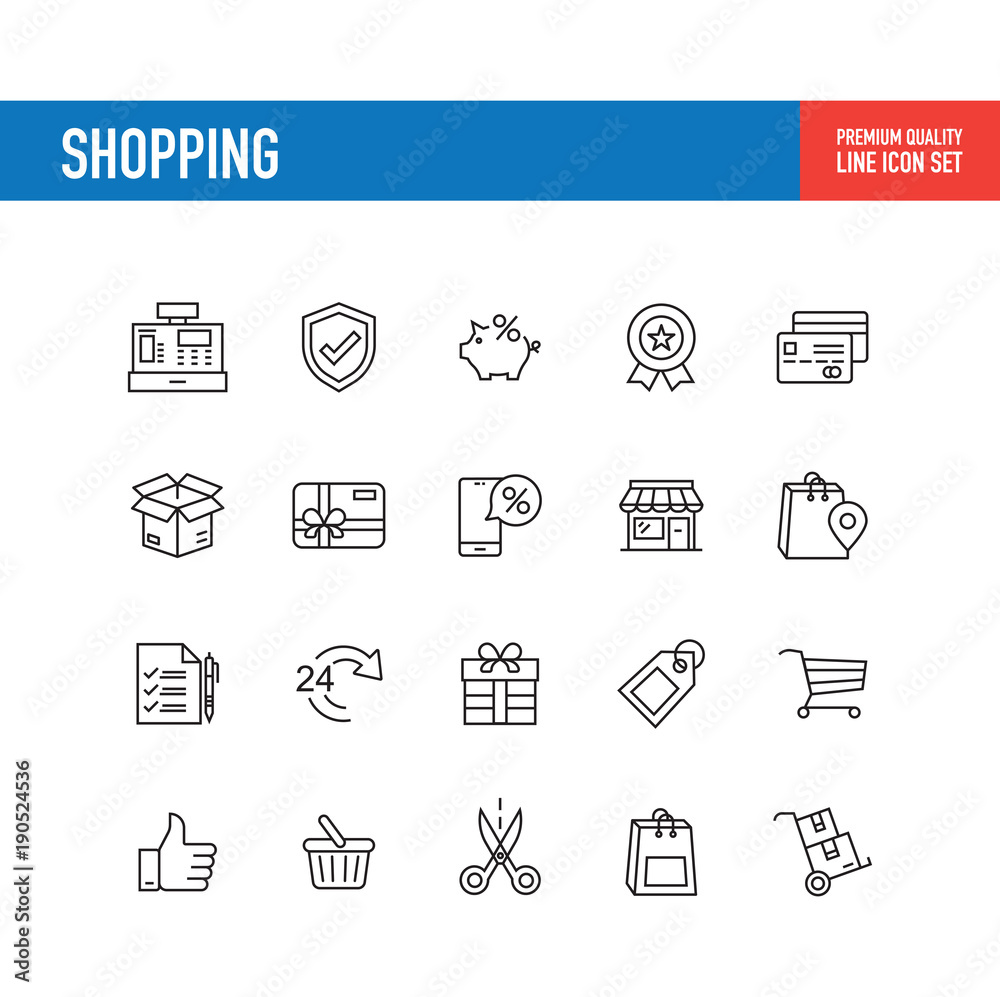 Shopping Line Icon
