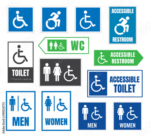 restroom signs for disabled people, handicap icon