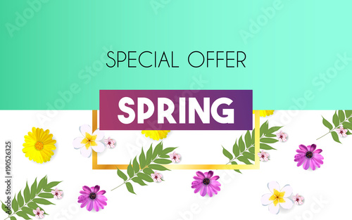 Floral Spring Graphic Design with colorful flowers for t-shirt  fashion  prints  .celebration. vector illustration