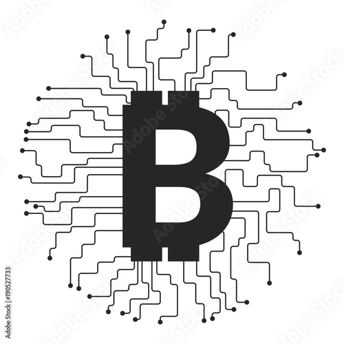 Vector symbol of bitcoin technology