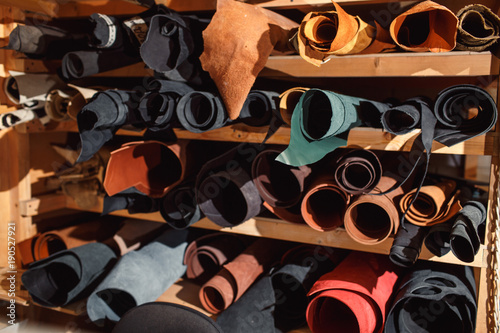 The tools of a tanner for working with leather