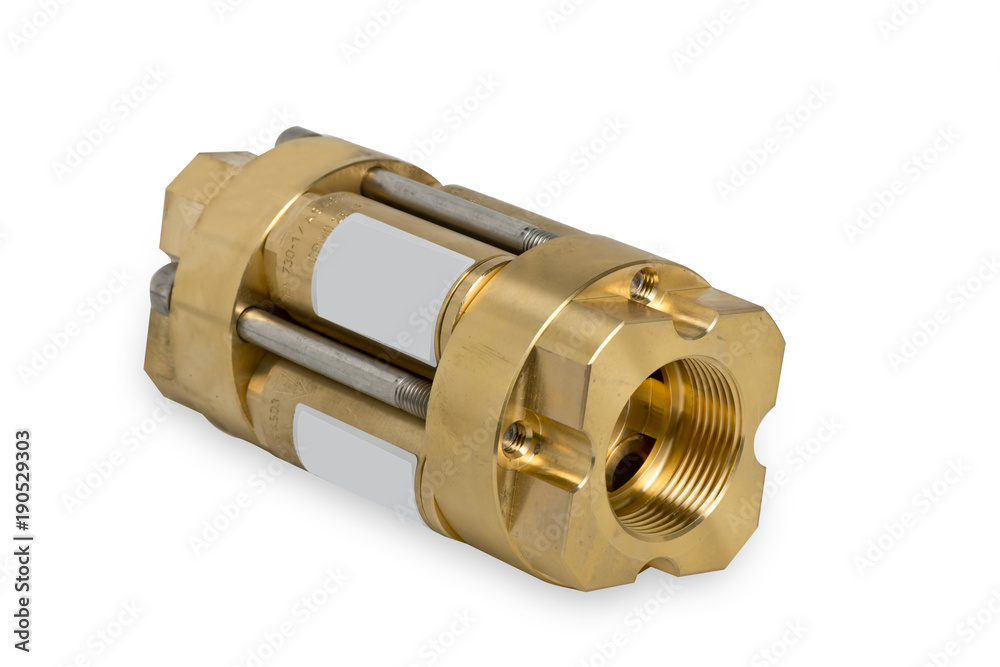 technical details construction assembly metal materials mechanisms technology liquid adjustment bronze copper rubber gasket white background isolate technical details construction assembly metal materials mechanisms technology liquid adjustment bronze copper rubber gasket white background isolate