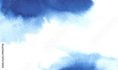 blue watercolor paint on white background